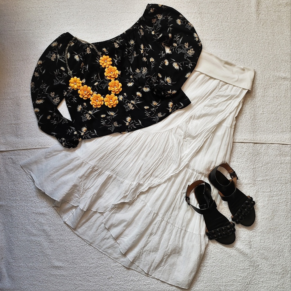 🐱Forever 21 Off the Shoulder Crop Top Blouse - Picture 2 of 4